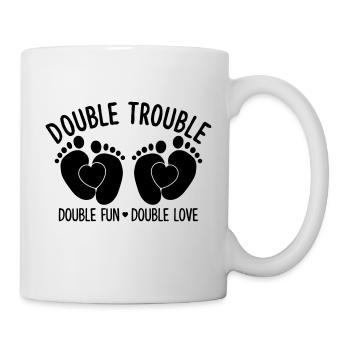 Double trouble double fun double love - Zwillinge - Tasse - Weiß - Rechts