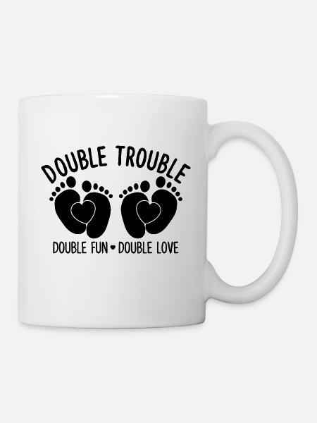 Double trouble double fun double love - Zwillinge - Tasse - Weiß