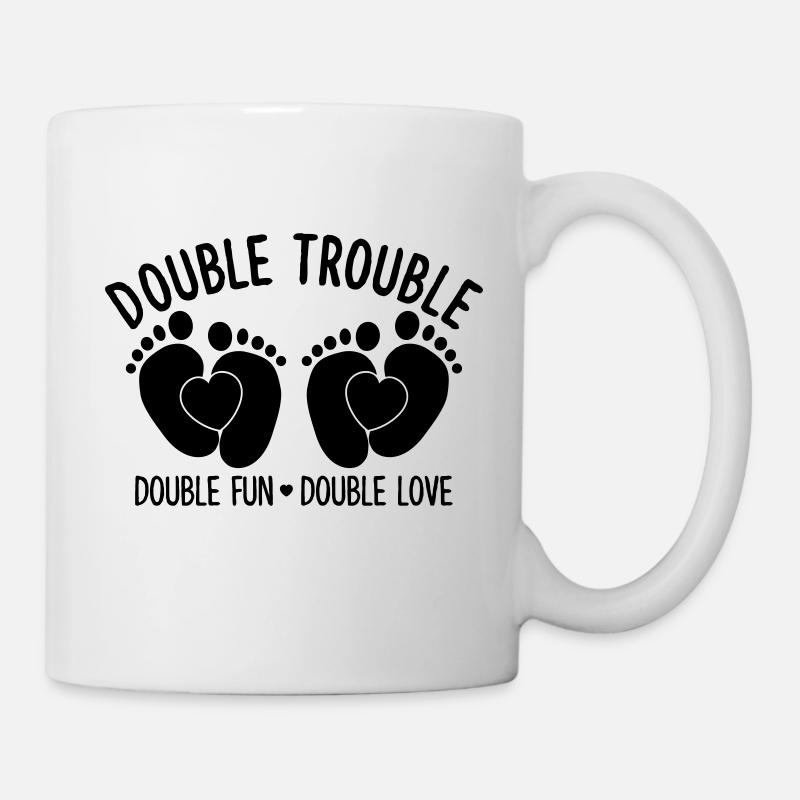 Double trouble double fun double love - Zwillinge - Tasse - Weiß
