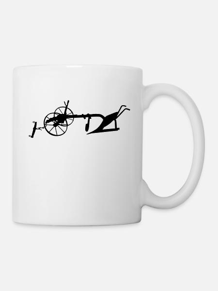 alter Pflug_va1 - Tasse - Weiß