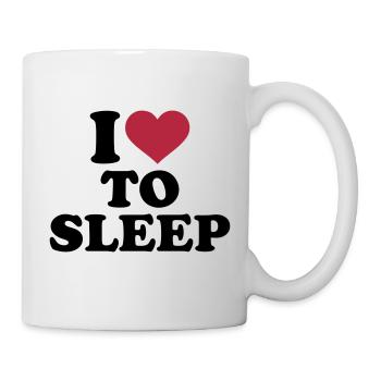 Schlafen - Tasse - Weiß - Rechts