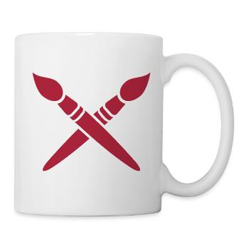 Pinsel - Tasse - Weiß - Rechts