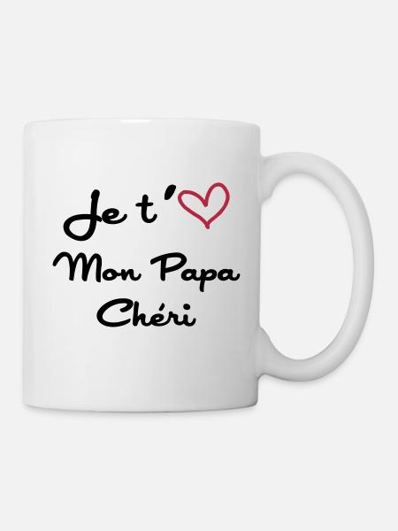 J'aime mon Papa / Fête des Pères / Naissance Bébé - Mug blanc - blanc