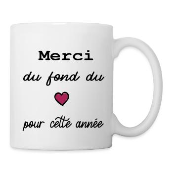 Merci du fond du cœur pour cette année - Mug blanc - blanc - Droite