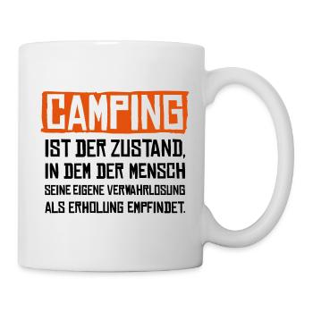 Camping Beschreibung Verwahrlosung Erholung - Tasse - Weiß - Rechts