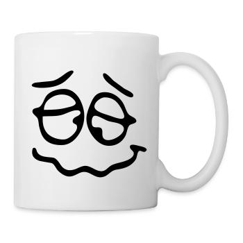 Funny Face, Cartoon Face, Trickfilm, Smiley - Mug blanc - blanc - Droite