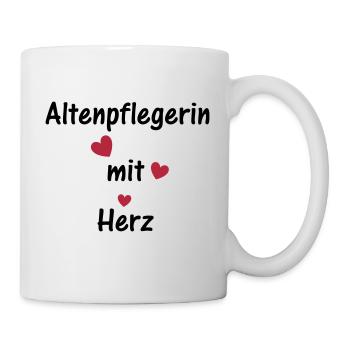 Altenpflegerin mit Herz - Tasse - Weiß - Rechts
