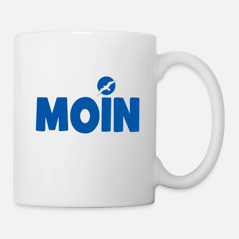 Moin Möwe blau - Tasse - Weiß