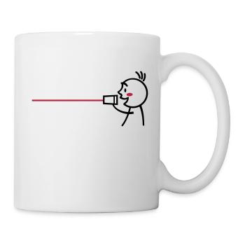 love tin can telephone couple shirt - boy - Tasse - Weiß - Rechts