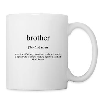 Dictionnaire de définition de frère (Bruder) - Mug blanc - blanc - Droite