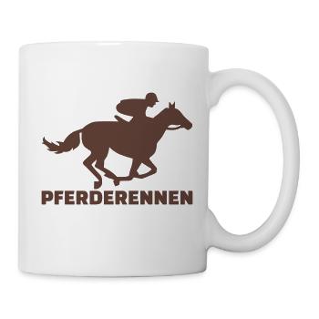 Pferderennen - Tasse - Weiß - Rechts