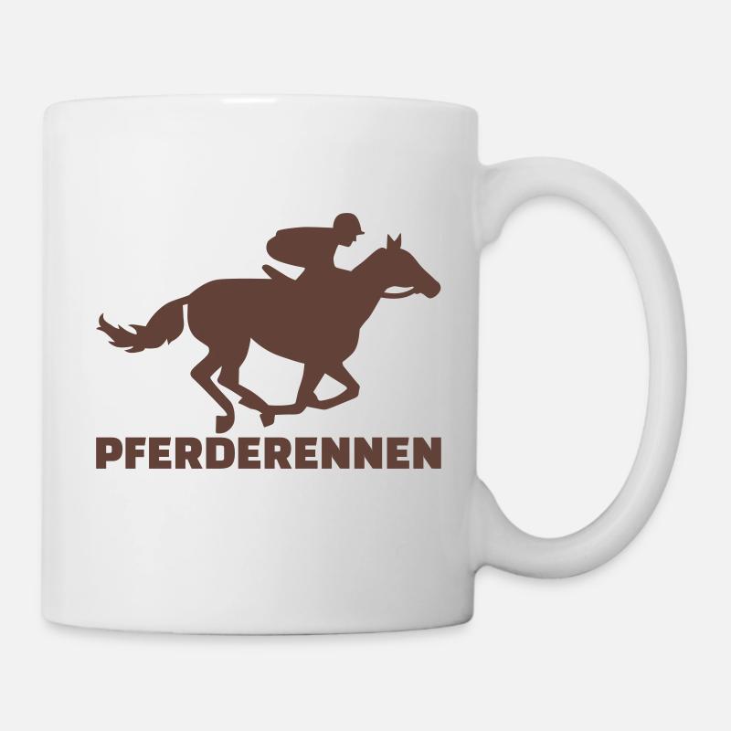 Pferderennen - Tasse - Weiß