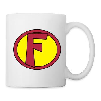 Super, Superheld, Superheldin, Hero, F - Tasse - Weiß - Rechts