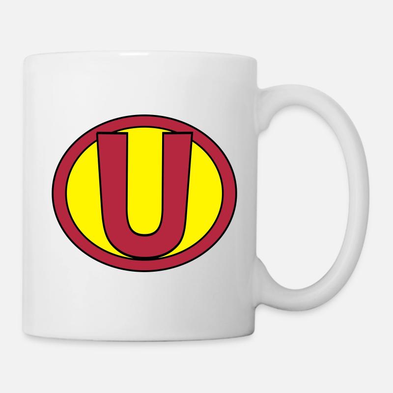 Super, Superheld, Superheldin, Hero, U - Mug blanc - blanc