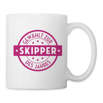 Skipper / Skipperin / Segeln / Windsurfen / Boot - Tasse - Weiß - Rechts