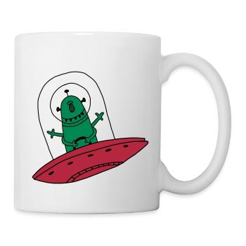 UFO Ovni Fusée Martien Enfant Naissance bébé - Mug blanc - blanc - Droite