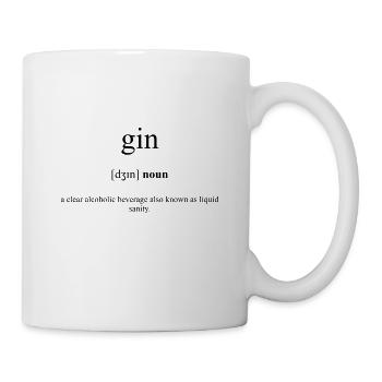 Dictionnaire de définition du gin - Mug blanc - blanc - Droite
