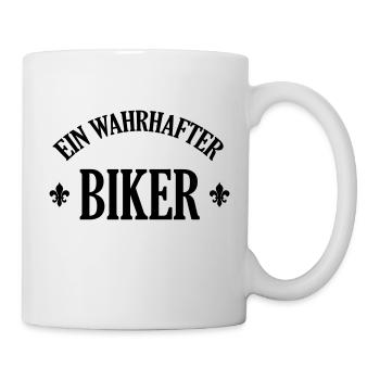 Biker Bikerin Motorradfahrer Motorrad Radfahrer - Tasse - Weiß - Rechts