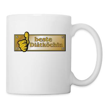 Messingschild mit Daumen - beste Diätköchin - Tasse - Weiß - Rechts