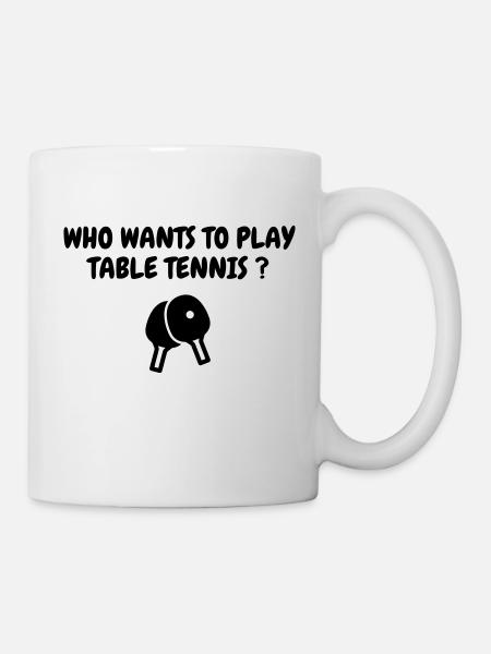 Table Tennis - Ping Pong - Sport - Racket - Ball - Kop/krus - hvid