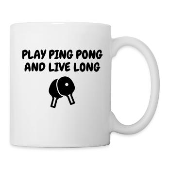 Table Tennis - Ping Pong - Sport - Racket - Ball - Tasse - Weiß - Rechts