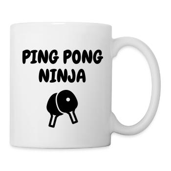 Table Tennis - Ping Pong - Sport - Racket - Ball - Tasse - Weiß - Rechts