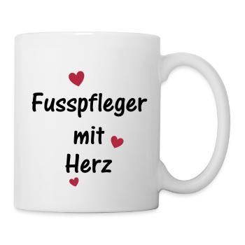 Fusspfleger mit Herz - Tasse - Weiß - Rechts