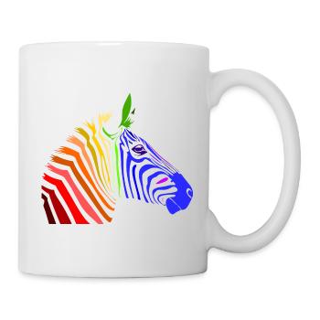 Zebra; Punk Zebra; Rainbow Zebra - Mug blanc - blanc - Droite
