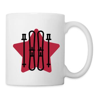 Skifahren Skifahrer Sport Ski Spieler - Tasse - Weiß - Rechts