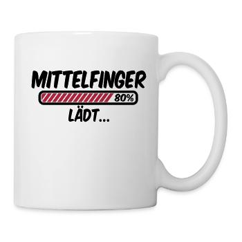 Mittelfinger lädt - Tasse - Weiß - Rechts