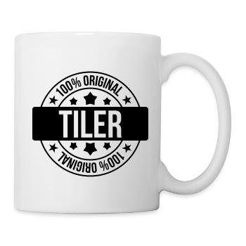 Fliesenleger / Bau / Fliesen / Maurer - Tasse - Weiß - Rechts