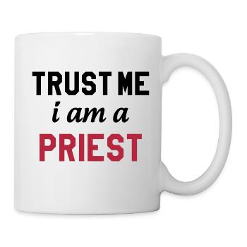 Priest Priester Prêtre Religion Cross Croix God - Mug - white - Right