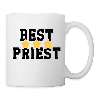 Priest Priester Prêtre Religion Cross Croix God - Mug - white - Right