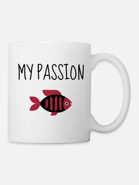 Aquaristik / Fisch / Aquarium / Aquarianer - Tasse - Weiß