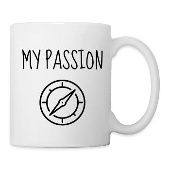 Geocaching / Geocacher / Compass / GPS - Mug - white - Right