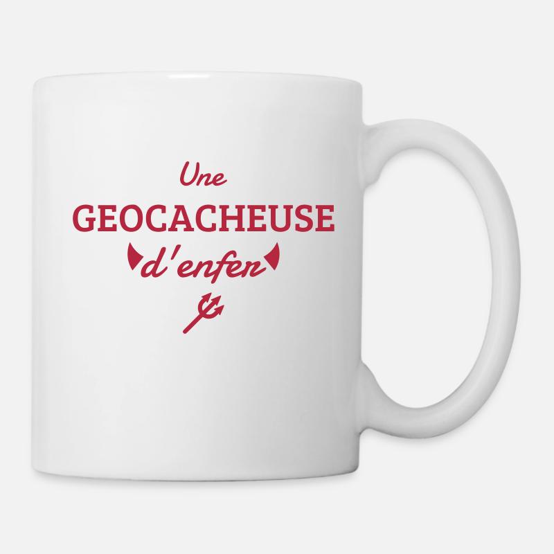 Geocaching / Geocacher / Boussole / Orientation - Mug blanc - blanc