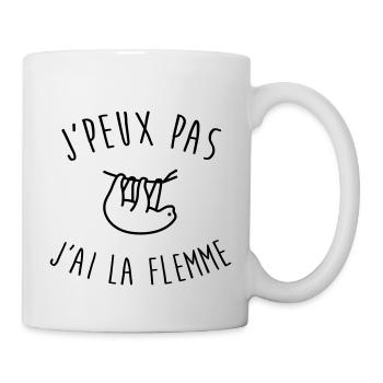 Flemme Paresse Paresseux Fainéant Dormir - Mug blanc - blanc - Droite
