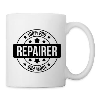 Reparatur / Repairman / Repairer / Repair - Tasse - Weiß - Rechts