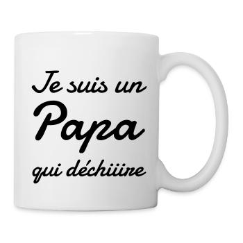 Papa Fête des Pères Naissance Bébé Anniversaire - Mug blanc - blanc - Droite