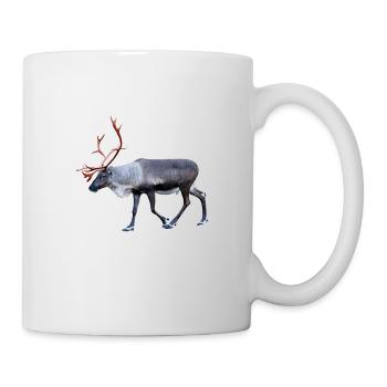 Mysteriöse Rentierhirsche mit großen Hörnern - Tasse - Weiß - Rechts