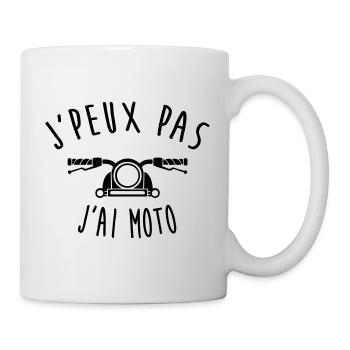 j'peux pas j'ai moto - Mug blanc - blanc - Droite