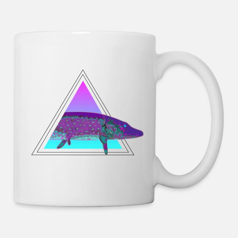 Vaporwave Hecht Retro - Tasse - Weiß