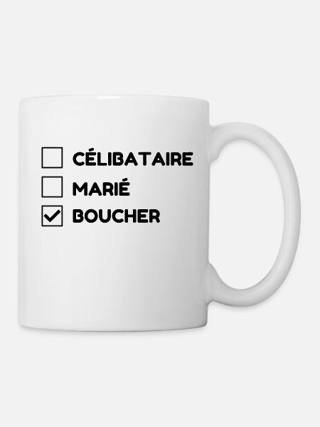 boucher / boucherie / charcutier / viande - Mug blanc - blanc