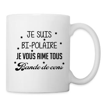 Bi-Polaire - Bi Polaire - Humour - Drôle - Blague - Mug blanc - blanc - Droite