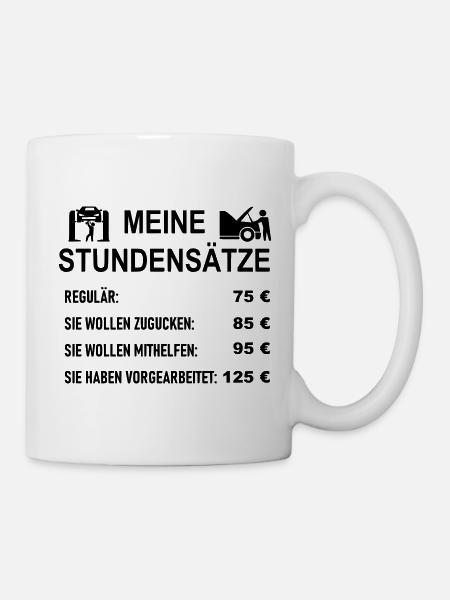KFZ Meister Stundensätze - Tasse - Weiß