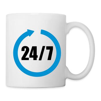 24 Stunden 7 Tage - Tasse - Weiß - Rechts