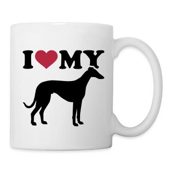 Italian Greyhound - Tasse - Weiß - Rechts