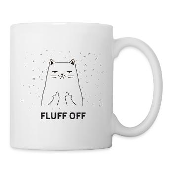 Fluff Off, Cat Middle Finger, FCK Off - Mug blanc - blanc - Droite