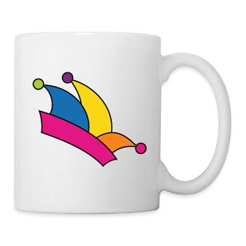Fool's cap Mardi Gras arc-en-ciel couleurs costume fou - Mug blanc - blanc - Droite
