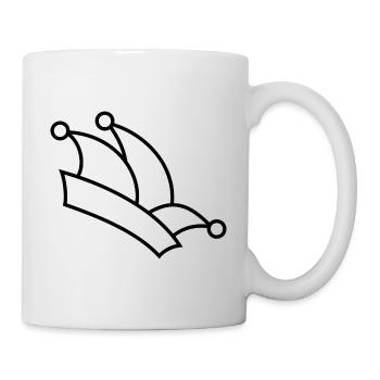Chapeau de fou silhouette de carnaval de Mardi Gras - Mug blanc - blanc - Droite
